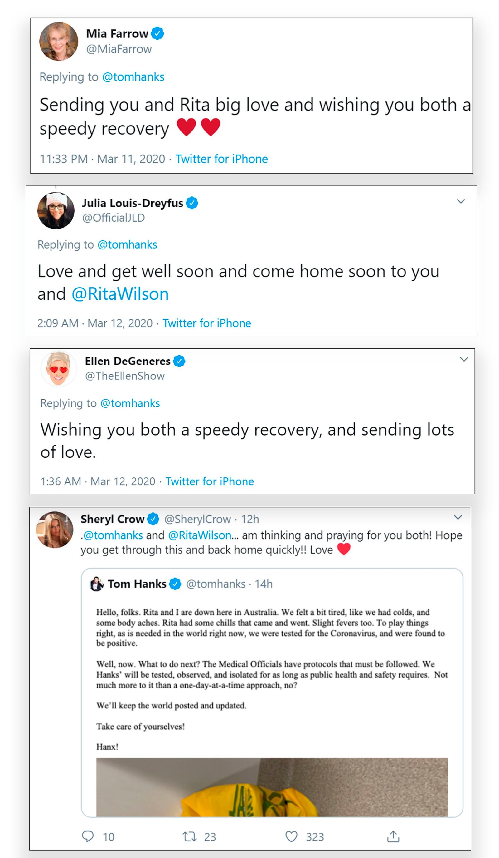 Los mensajes de las celebridades