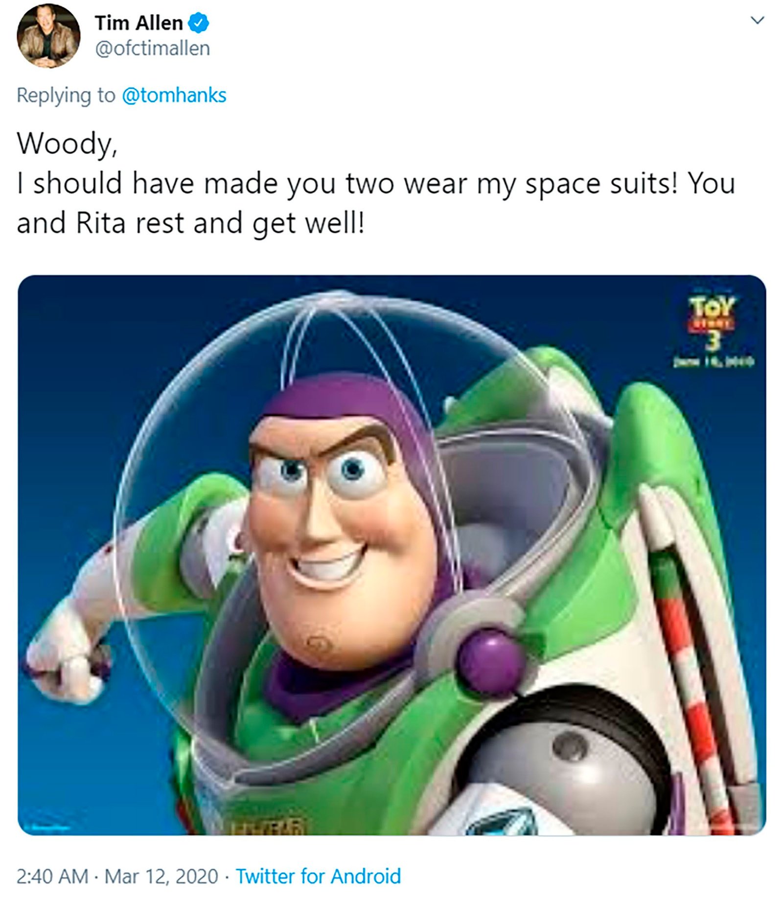 El tuit de Tim Allen