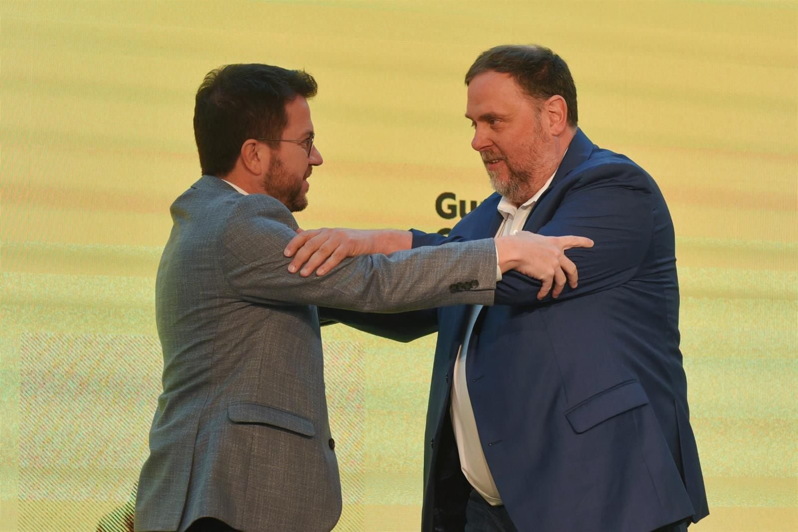 20/01/2024 Aragonès y Junqueras durante el Consell Nacional POLITICA ALBERTO PAREDES - EUROPA PRESS