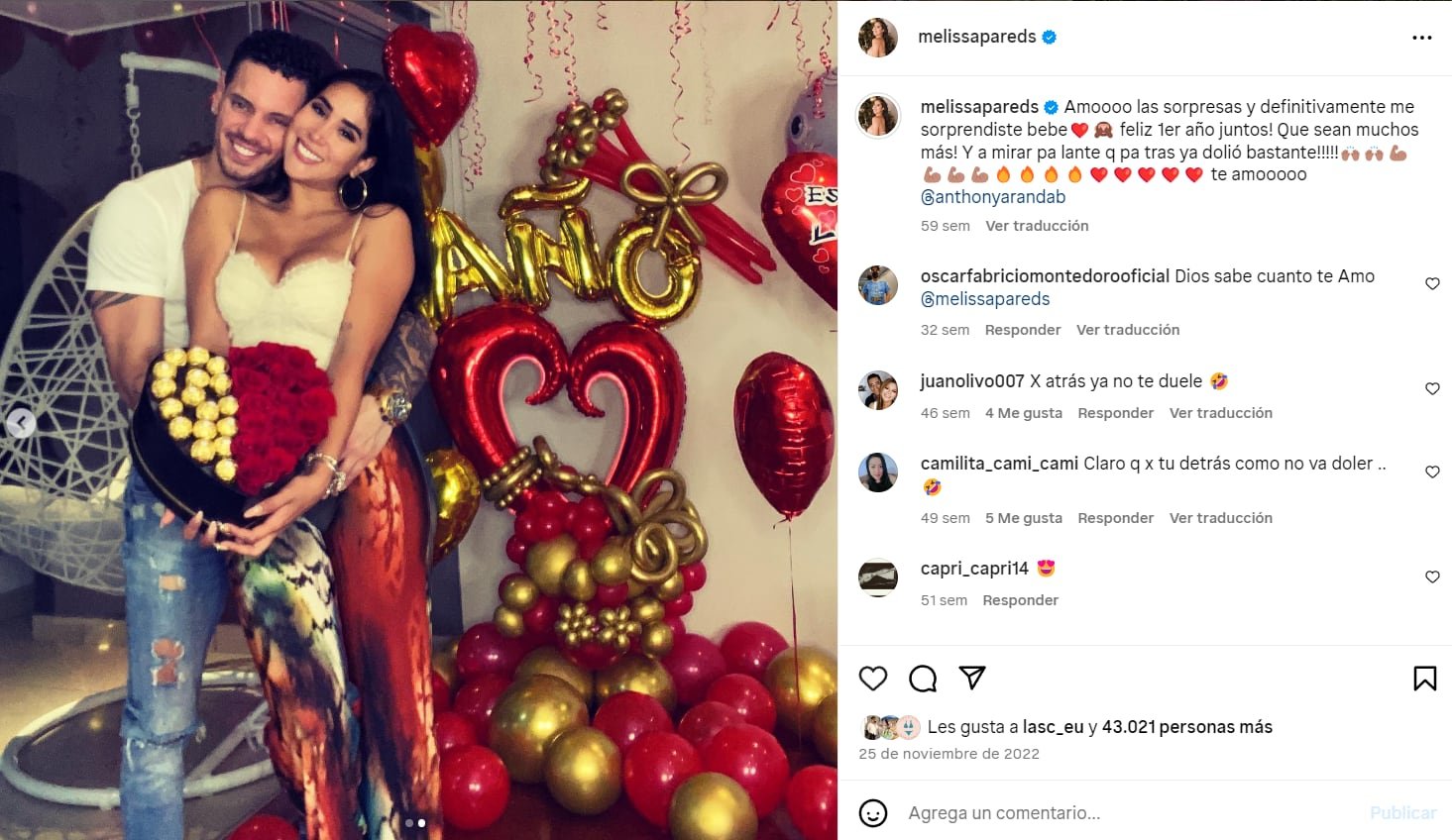 Melissa Paredes y su historia con Anthony Aranda.