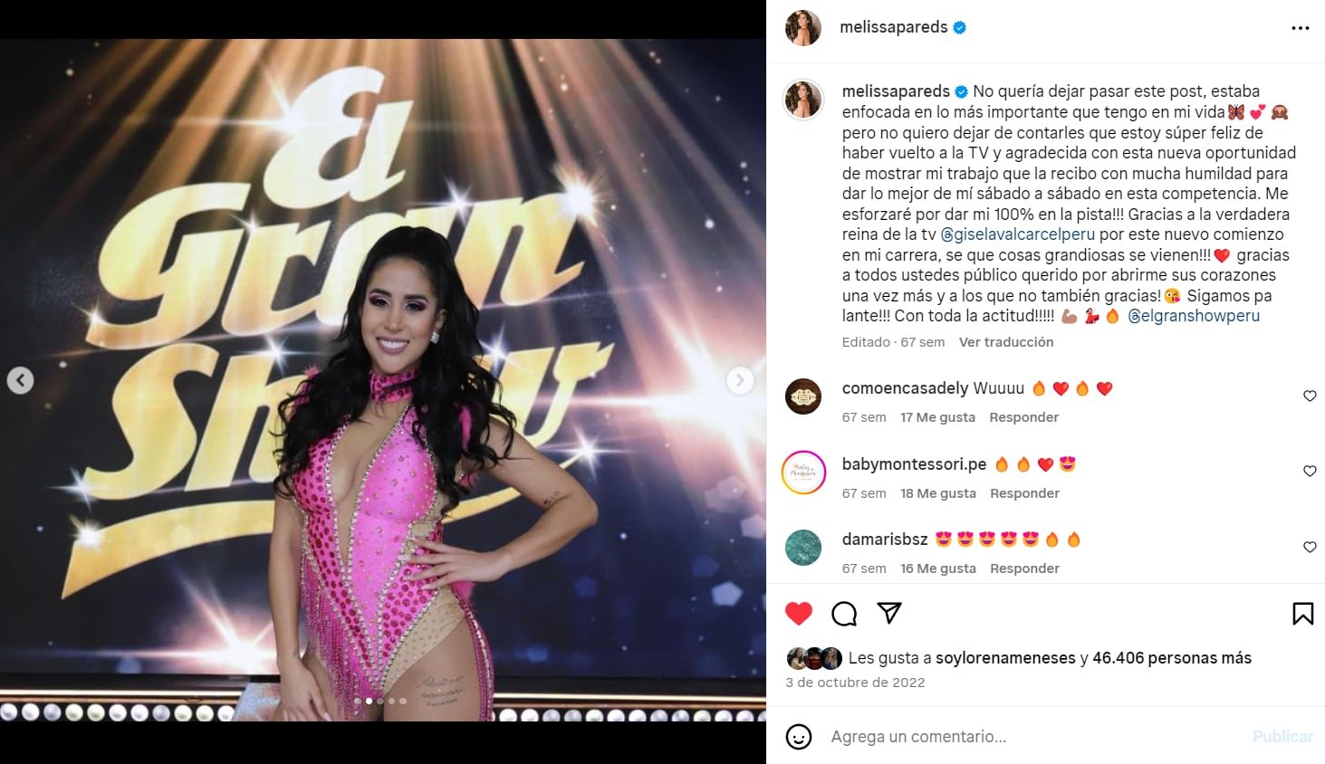 Melissa Paredes y su historia con Anthony Aranda.