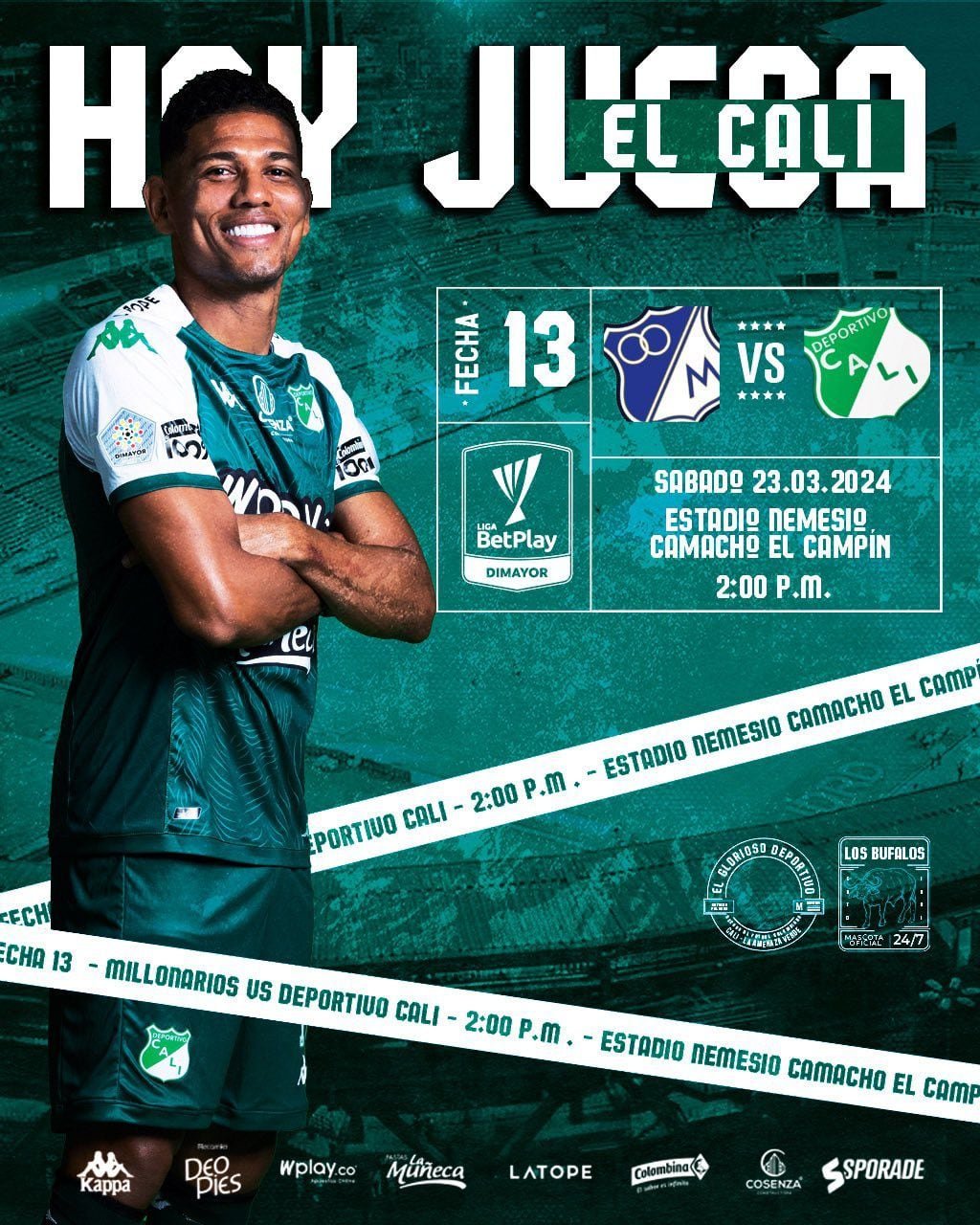 El partido empezará a las 2:00 de la tarde en El Campín de Bogotá - crédito Deportivo Cali oficial