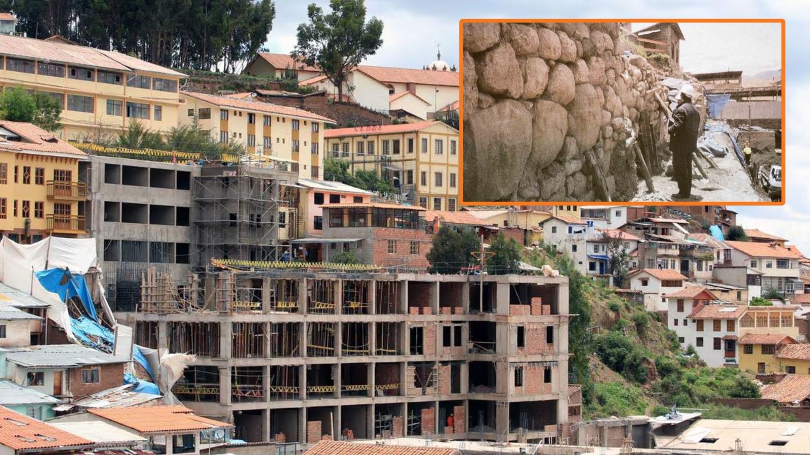 El hotel Sheraton de Cusco luce inconcluso desde el año 2016 y a la espera de que se finalice los lineamientos judiciales necesarios para su demolición por ser considerado ilegal tras afectar una construcción incaica declarado como Patrimonio de la Humanidad por la Unesco