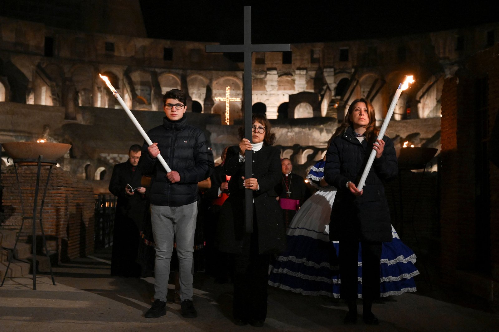 Imagen del vía crucis del año pasado (Vatican Media/­Simone Risoluti/Handout via REUTERS/Archivo)
