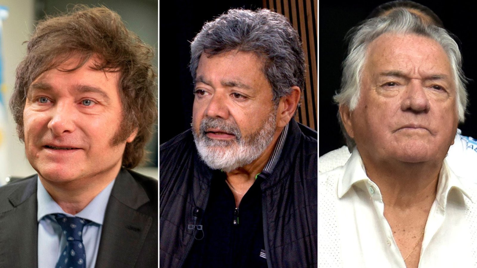 Javier Milei, Gerardo Martínez y Luis Barrionuevo