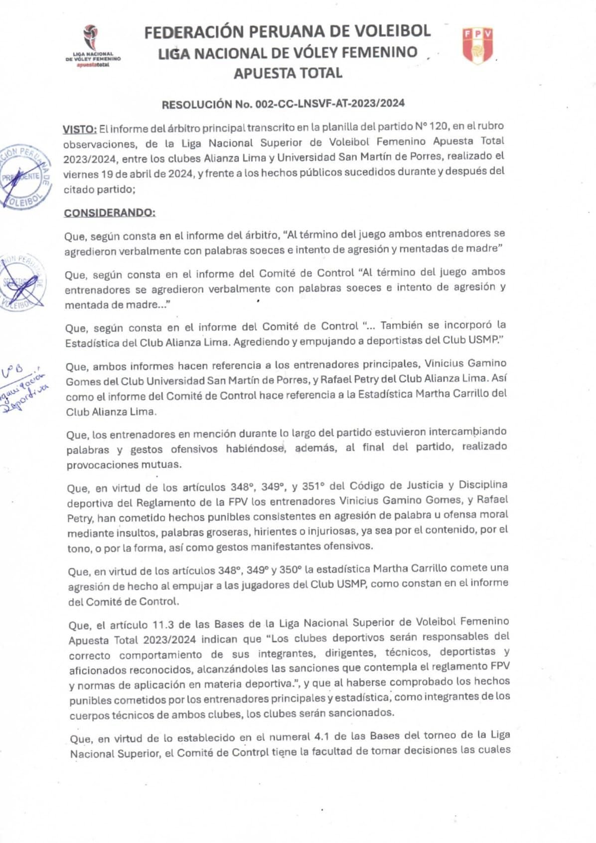 San Martín venció 3-2 a Alianza Lima por la final de ida de la LNSV.