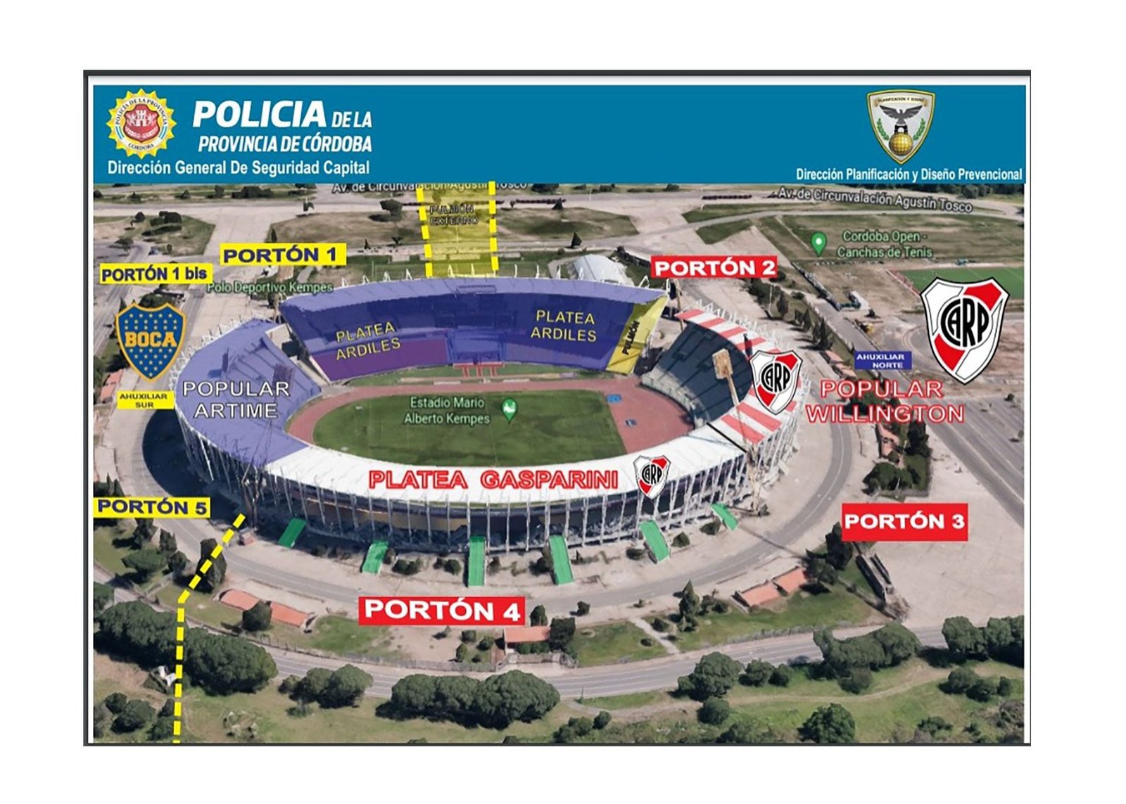 ACCESOS DE BOCA Y RIVER EN CORDOBA