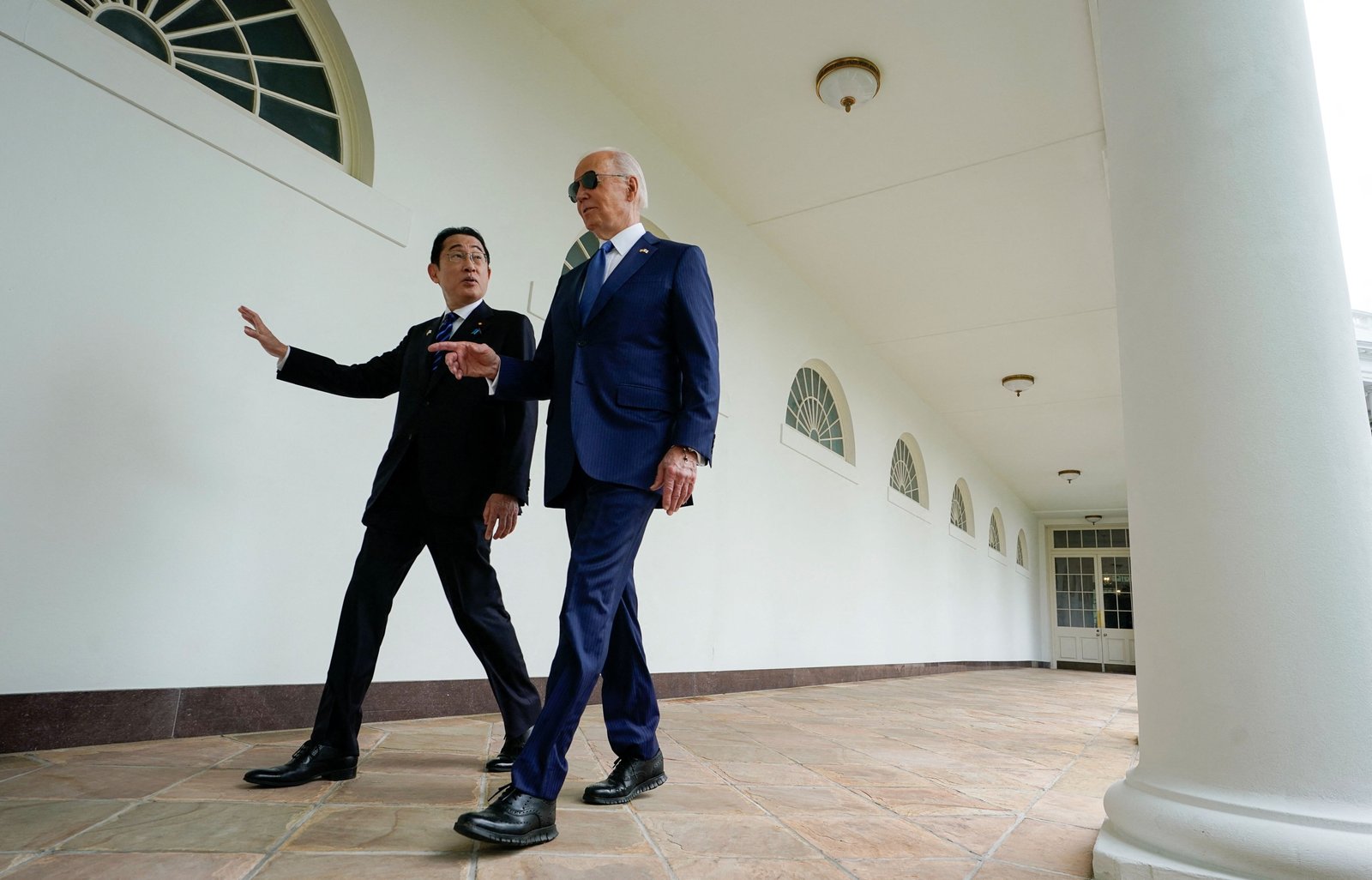 El resto del miércoles estará dedicado a recibir de forma extravagante a Kishida, de 66 años, y su esposa Yuko ( REUTERS/Kevin Lamarque)