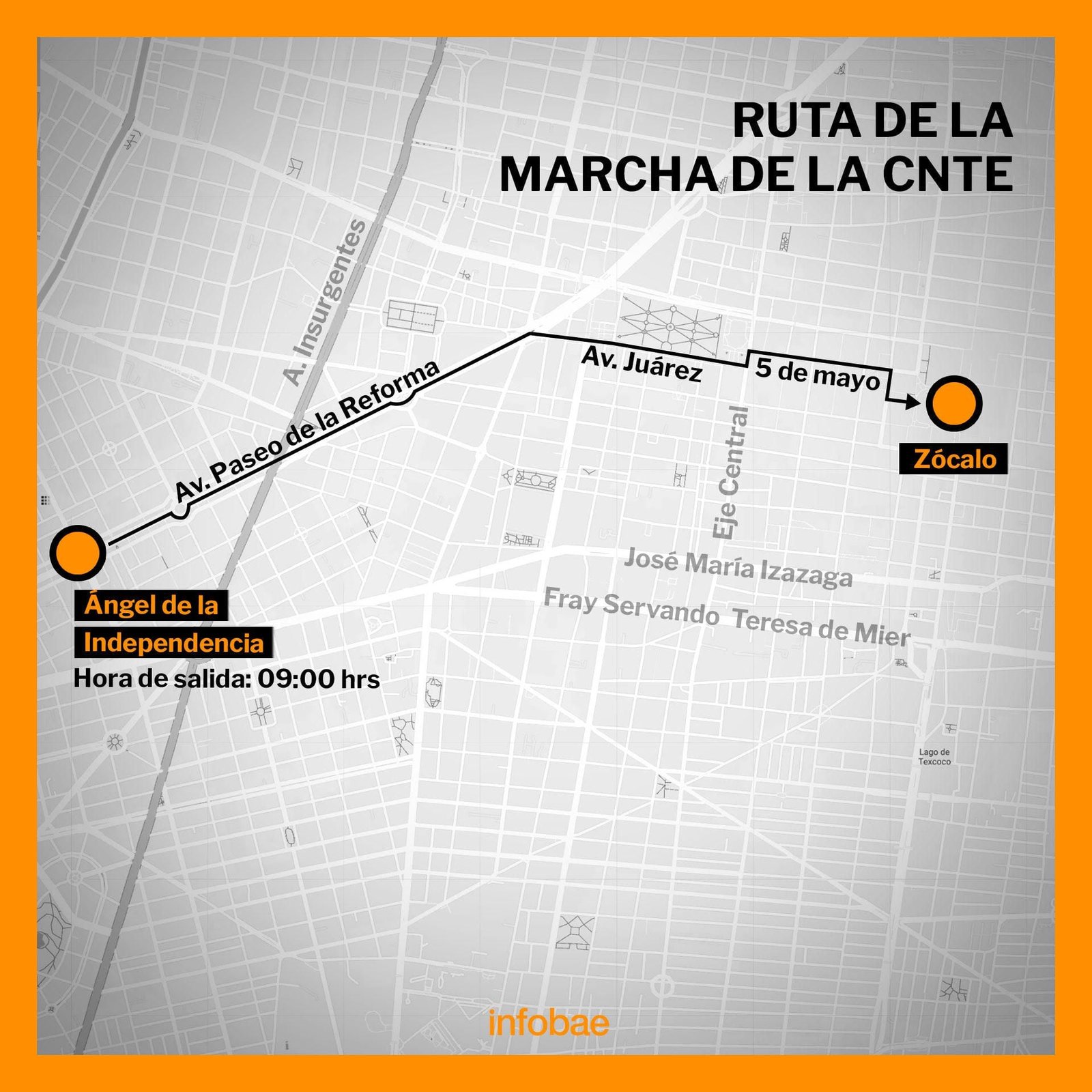 Ruta de la marcha de los maestros de la CNTE en CDMX de este lunes 15 de abril