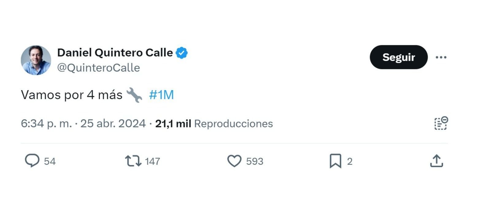 Daniel Quintero y el mensaje con el que quisiera ser el candidato de Gustavo Petro