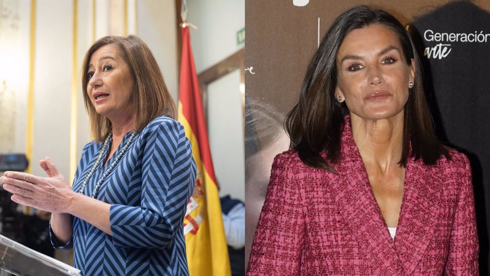 A la izquierda Francina Armengol y a la derecha la Reina Letizia (INFOBAE)