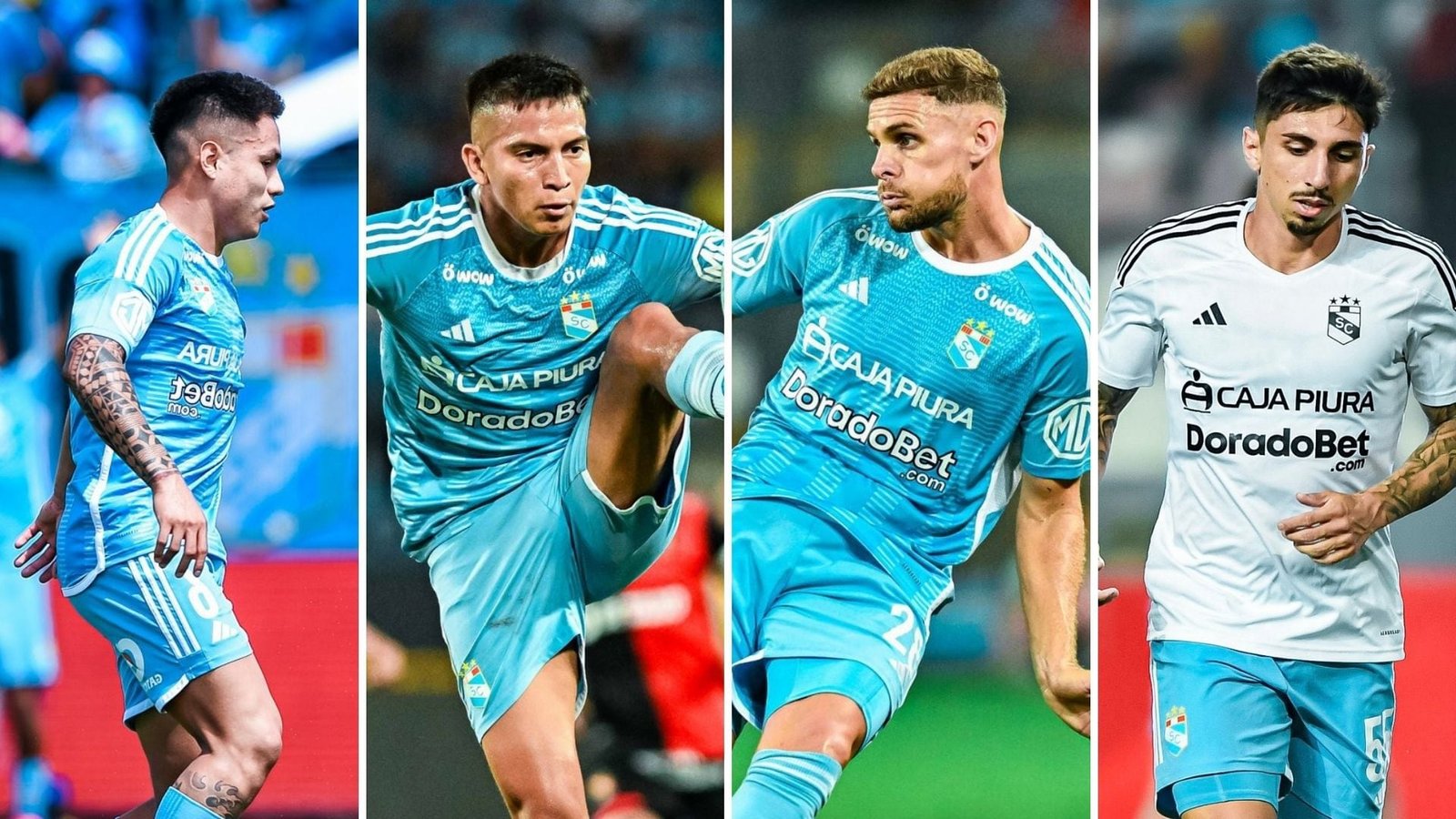 De izquierda a derecha. Jesús Pretell, Martín Távara, Nicolás Pasquini y Gustavo Cazonatti podría ser baja contra Universitario si reciben una tarjeta amarilla.