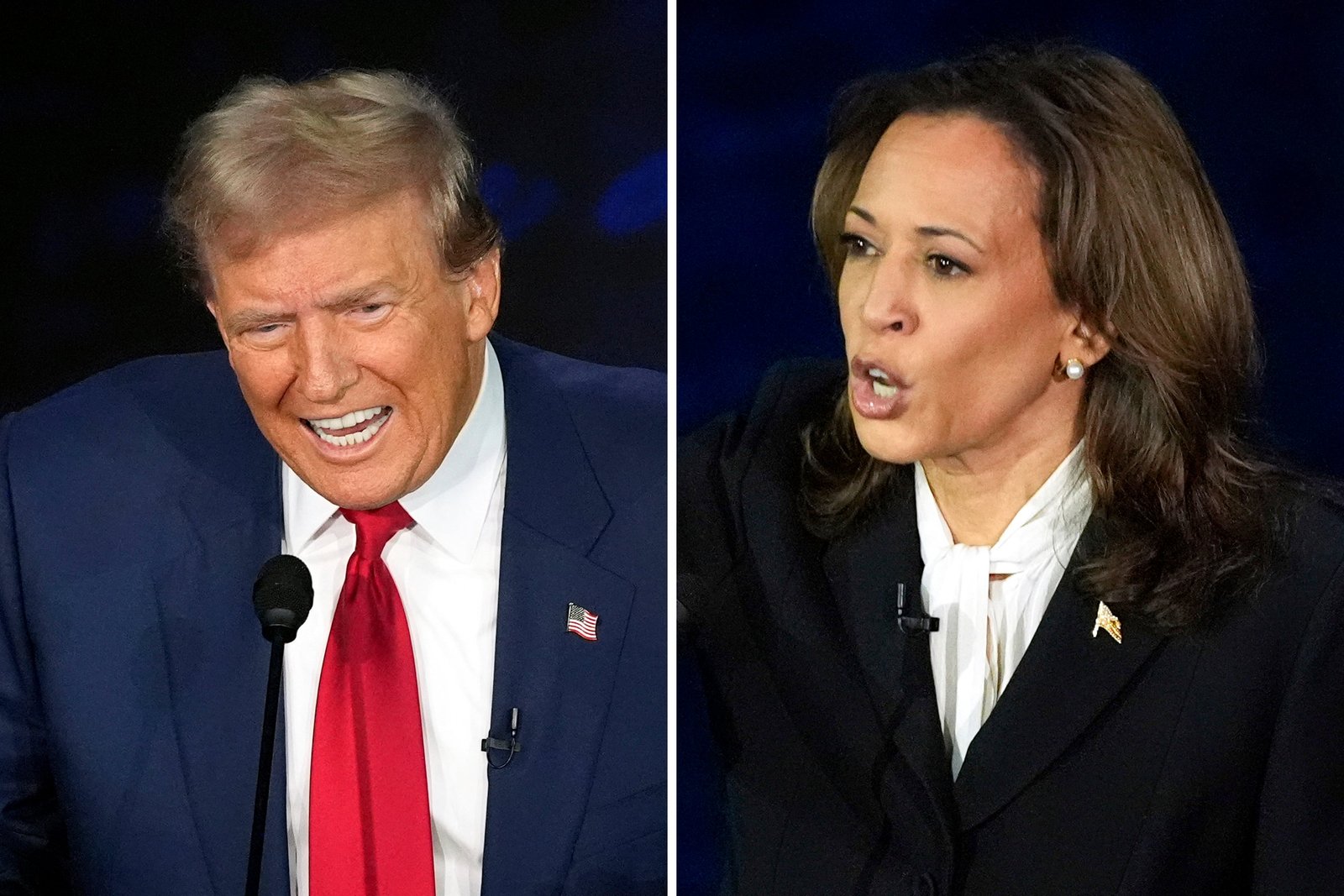 Donald Trump y Kamala Harris llegaron a su primer debate, organizado por la cadena ABC en Filadelfia, listos para una confrontación después de varias semanas de ataques mutuos en la campaña (AP Foto/Alex Brandon)